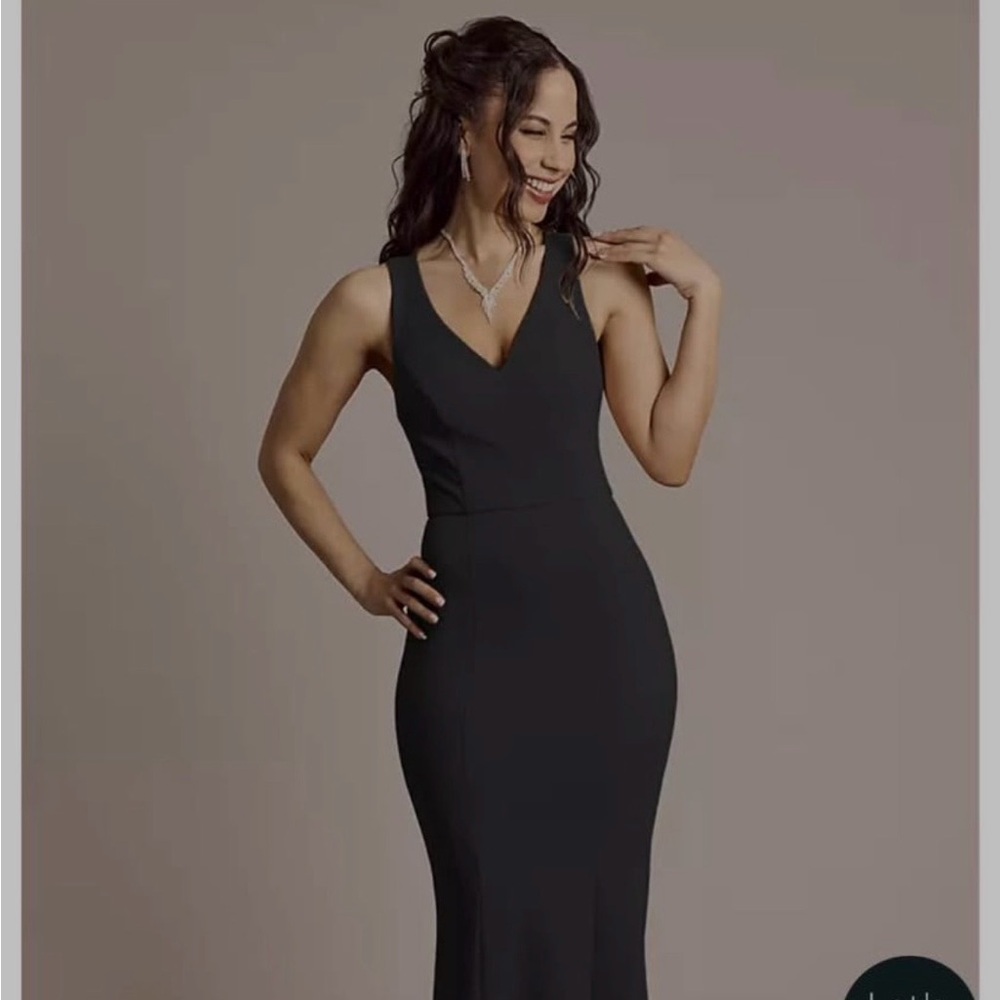 Crepe V-Neck Cross-Back Mermaid Bridesmaid Dress Style# F20788